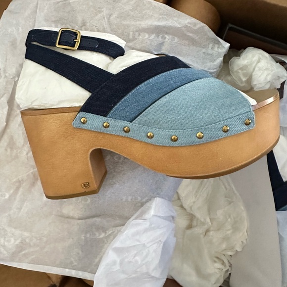 Coach Nettie Denim Clog Sandal Size 9 - Picture 4 of 12